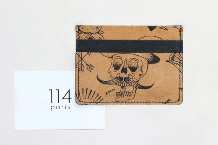 Porte-carte en cuir 5 fentes