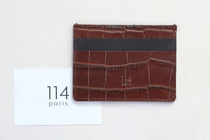 Porte-carte en cuir 5 fentes