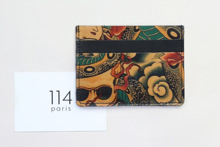 Porte-carte en cuir 5 fentes