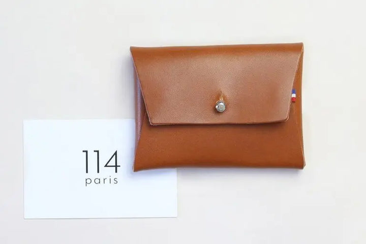 Porte-monnaie cuir bouton de col
