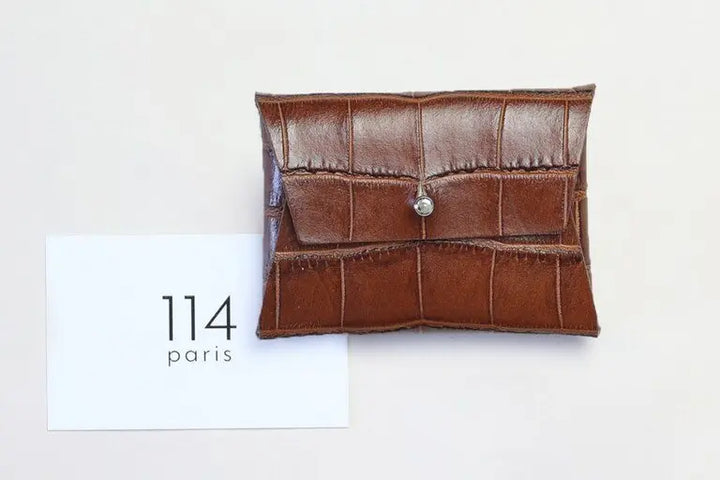 Porte-monnaie cuir bouton de col