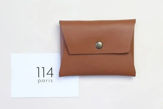 Porte-monnaie cuir bouton pression