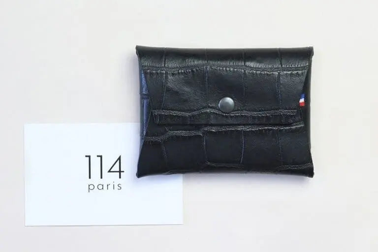 Porte-monnaie cuir bouton pression