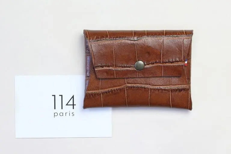 Porte-monnaie cuir bouton pression