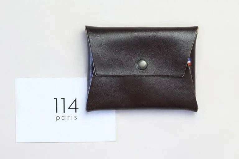 Porte-monnaie cuir bouton pression