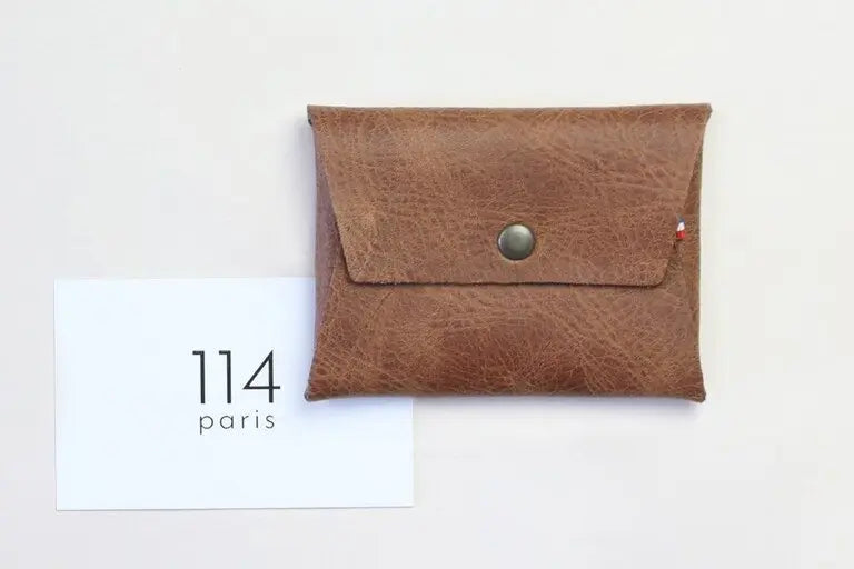 Porte-monnaie cuir bouton pression