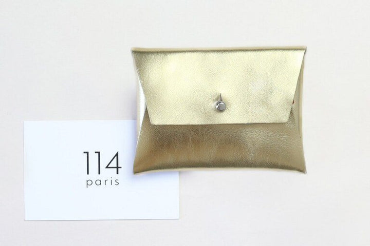 Porte-monnaie cuir bouton de col