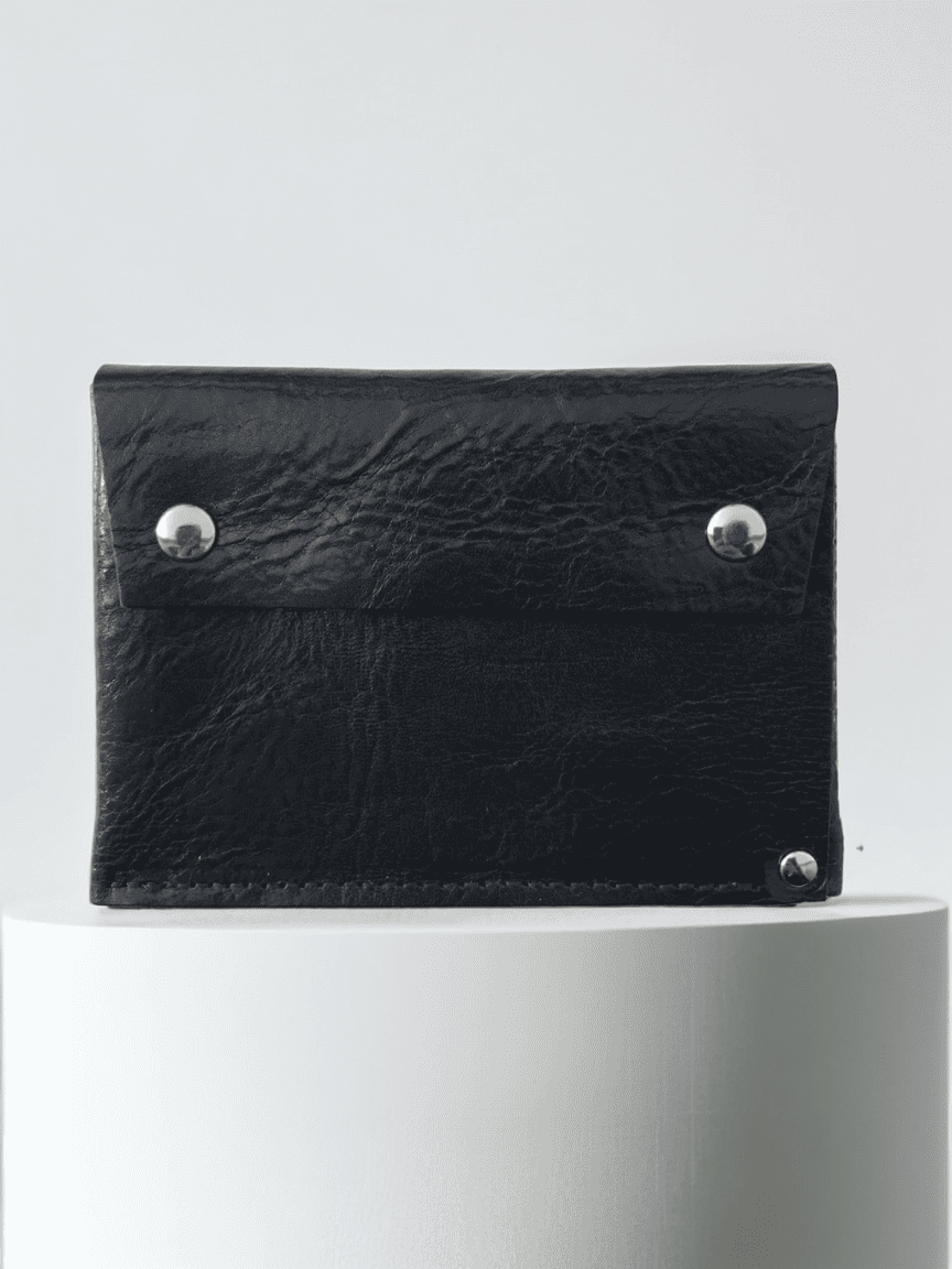 Portefeuille cuir compact noir