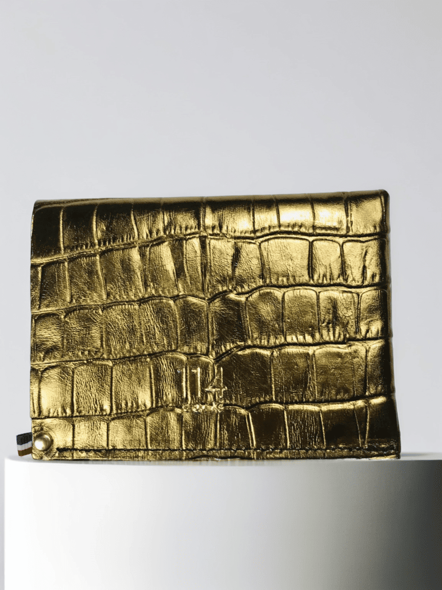 Portefeuille en cuir bronze