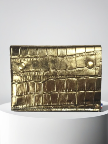 Portefeuille en cuir surcyclé